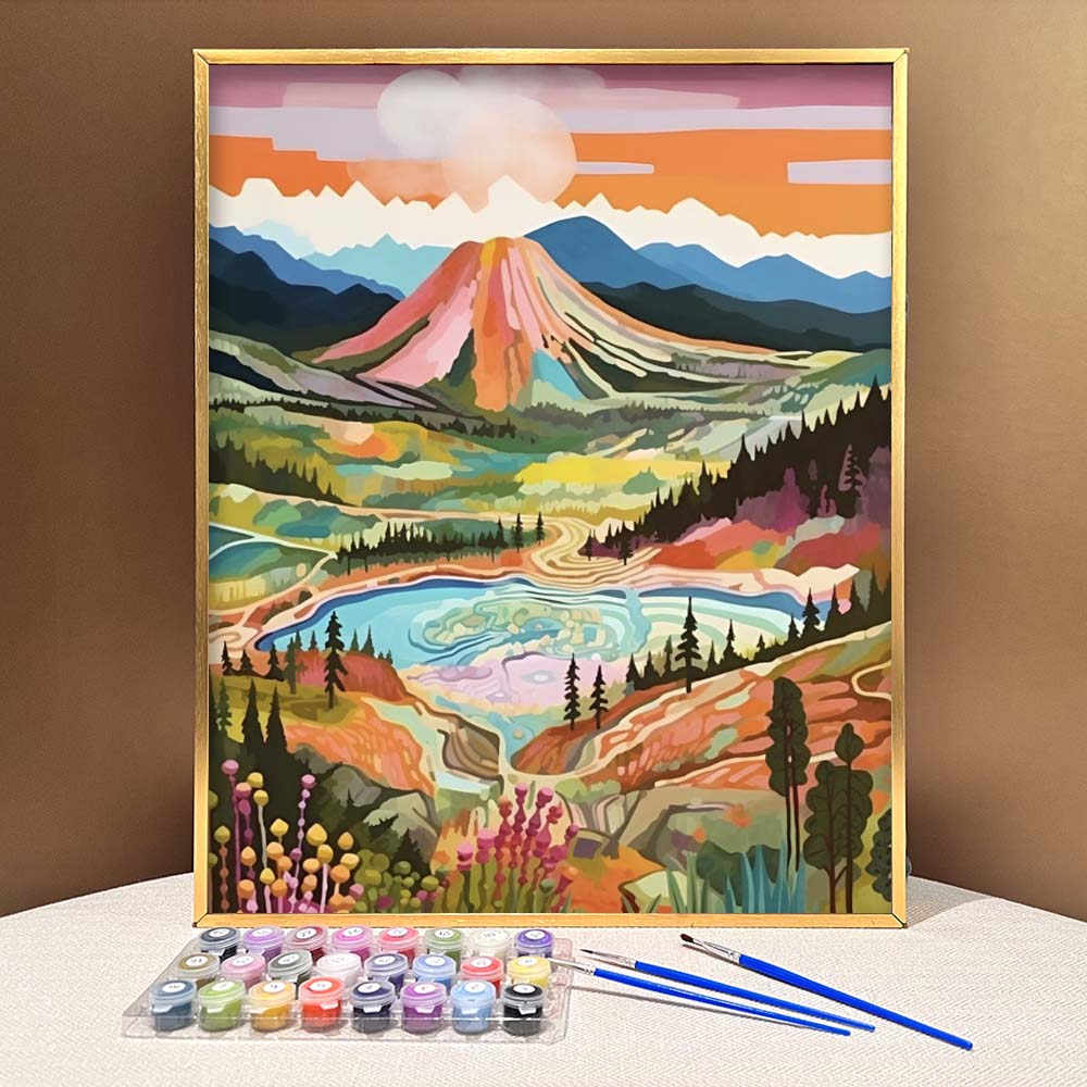 "Colorful Yellowstone" Series by ColourMost™ #30 - 'Azure' | Original Paint by Numbers (16"x20" / 40x50cm) | Also ship to UK, CA, AU, and NZ