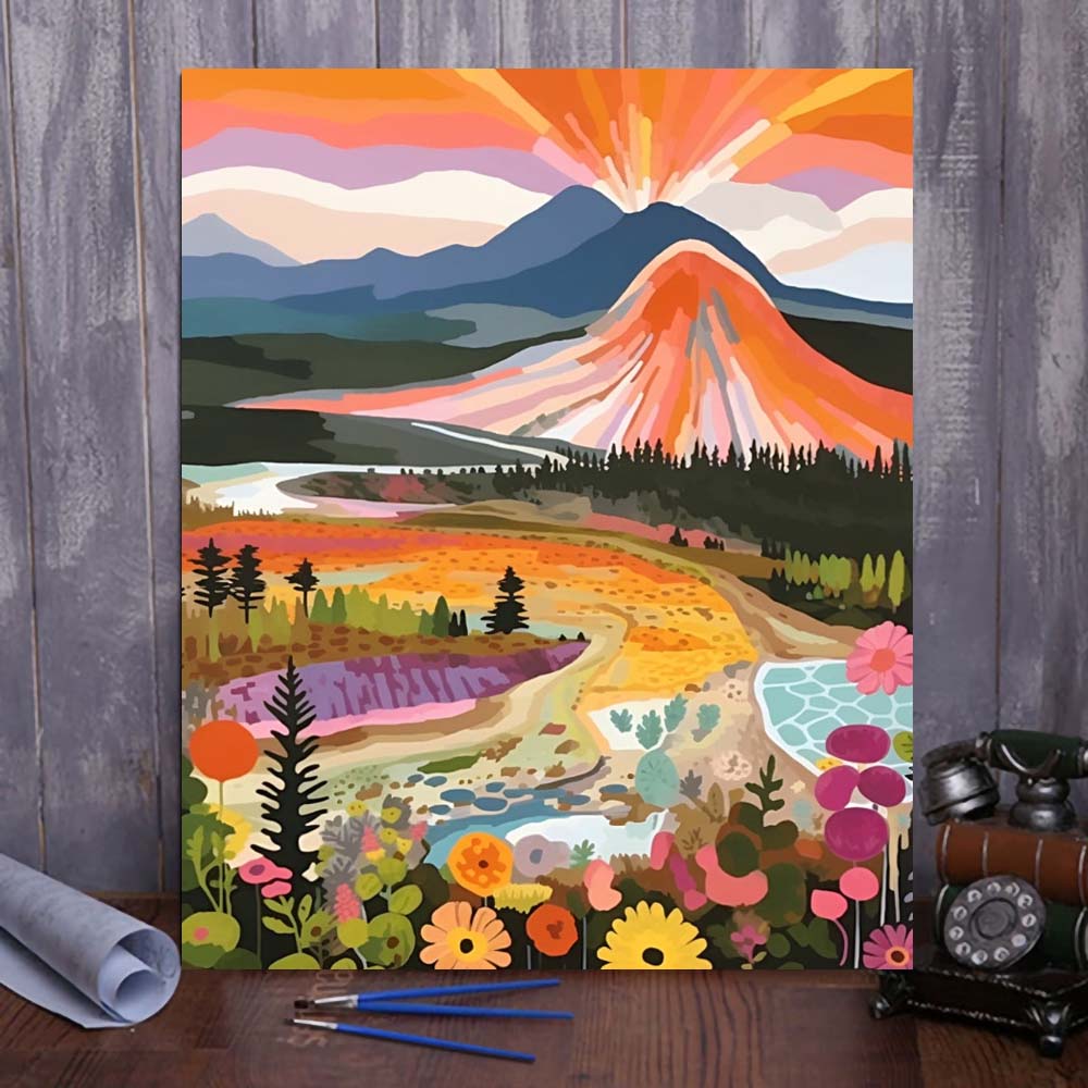 "Colorful Yellowstone" Series by ColourMost™ #31 - 'Radiate' | Original Paint by Numbers (16"x20" / 40x50cm) | Also ship to UK, CA, AU, and NZ