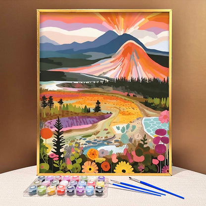 "Colorful Yellowstone" Series by ColourMost™ #31 - 'Radiate' | Original Paint by Numbers (16"x20" / 40x50cm) | Also ship to UK, CA, AU, and NZ