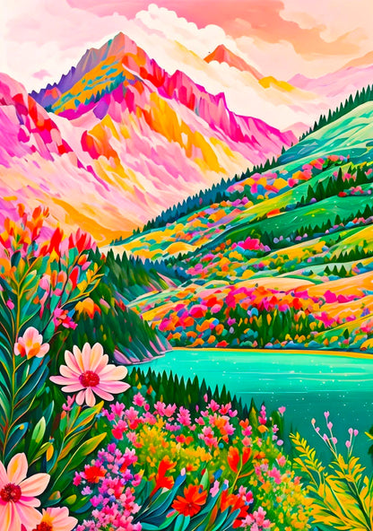 Unleash Creativity with 'Colorful Mountain' Paint by Numbers! Easy Start for Newbies, Zen-Like Relaxation, Ideal Show-Stealing Gift | Also ship to UK, CA, AU, and NZ