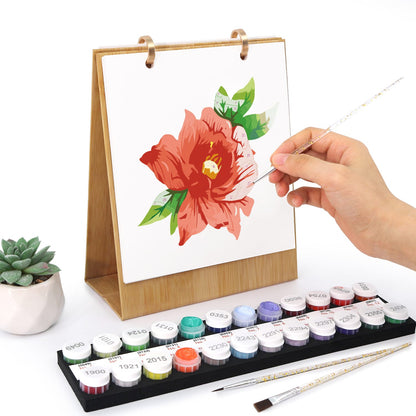 ColourMost™ 2027 Desk Calendar Series –  Flowers /Paint by Numbers(18.2cm x 22.5cm)