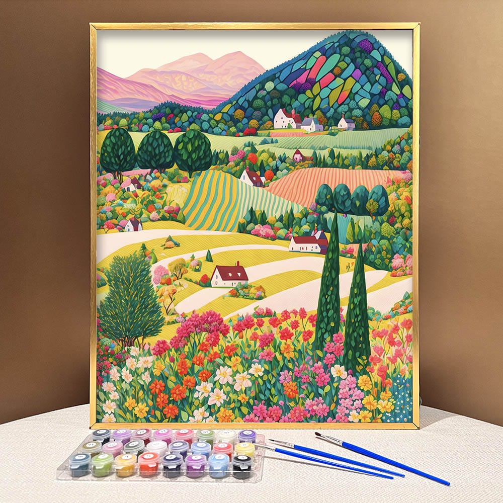 ColourMost™ DIY Painting By Numbers - 'Vibrant Valley Mountain' (16"x20") | Also ship to UK, CA, AU, and NZ