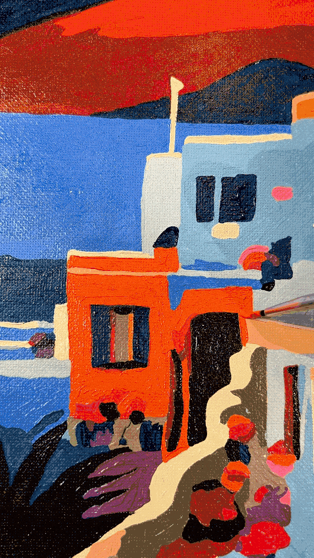 "Santorini, Greece" Series by ColourMost™ #01 - 'Elysian' | Original Paint by Numbers (16"x20" / 40x50cm) | Also ship to UK, CA, AU, and NZ
