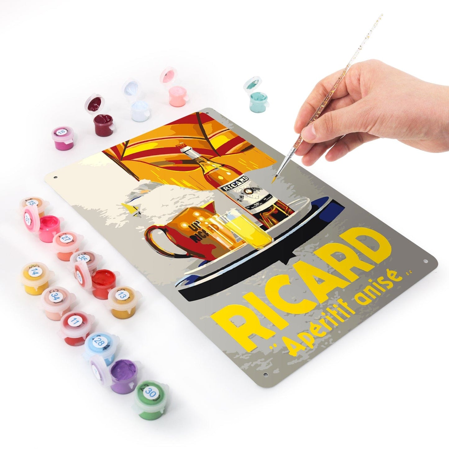 ColourMost™ Metal Bar/Posters Art Paint By Numbers- Ricard Apéritif Anisé #17 (20x30cm /7.8"x11.8"）
