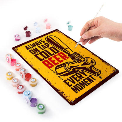 ColourMost™ Metal Bar/Posters Art Paint By Numbers- On Tap Cold Bee #04 (20x30cm /7.8"x11.8"）