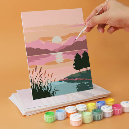 Mini Paint by Numbers Kit - Wander & Wonder ｜6 Canvas Panels