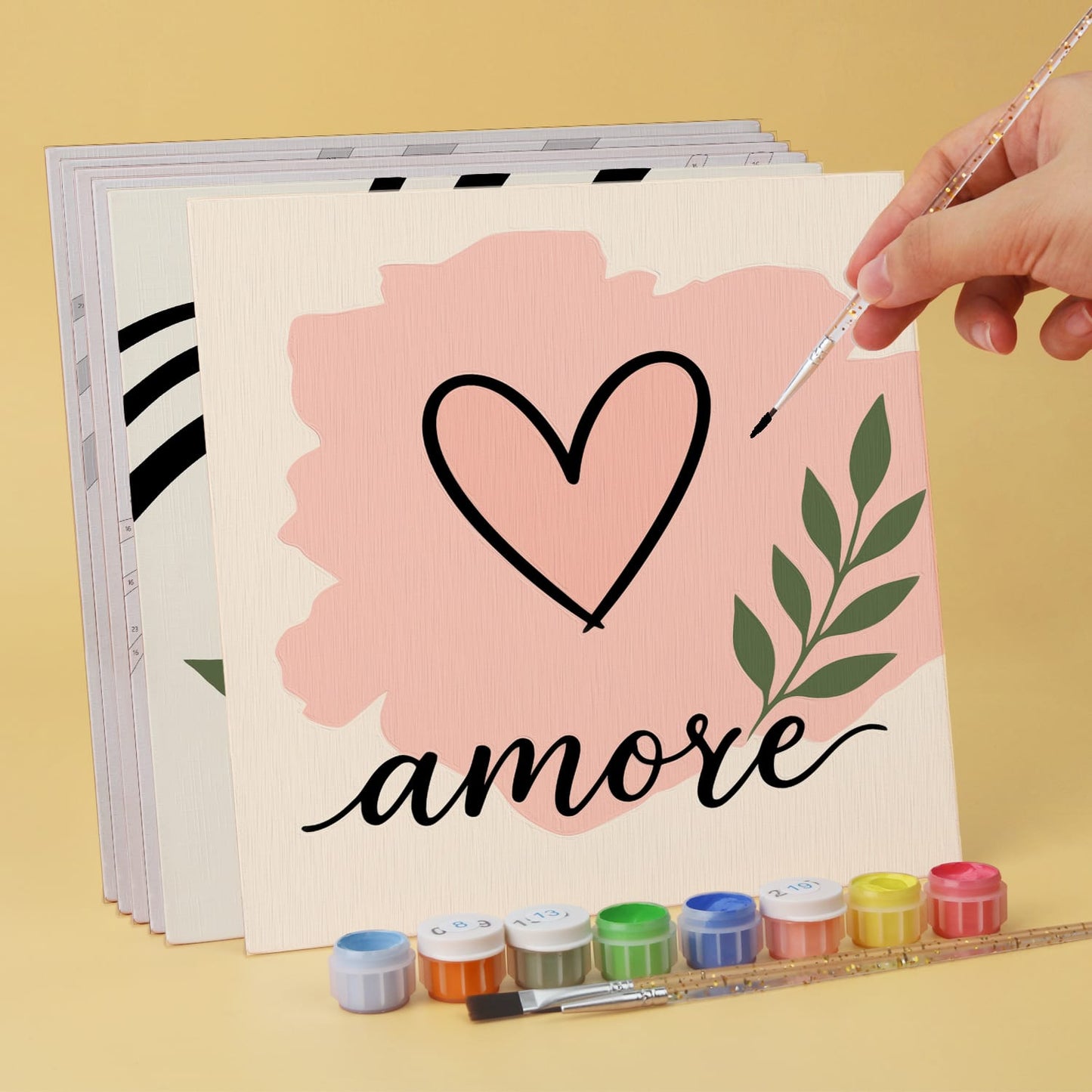 Mini Paint by Numbers Kit - Chic Moments ｜6 Canvas Panels