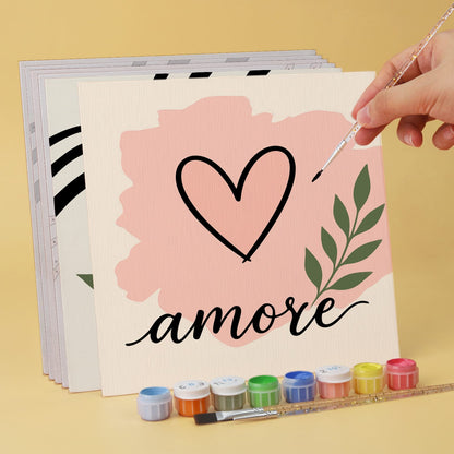 Mini Paint by Numbers Kit - Chic Moments ｜6 Canvas Panels