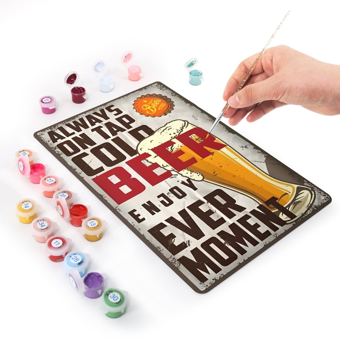 ColourMost™ Metal Bar/Posters Art Paint By Numbers- Always on Tap #08 (20x30cm /7.8"x11.8"）