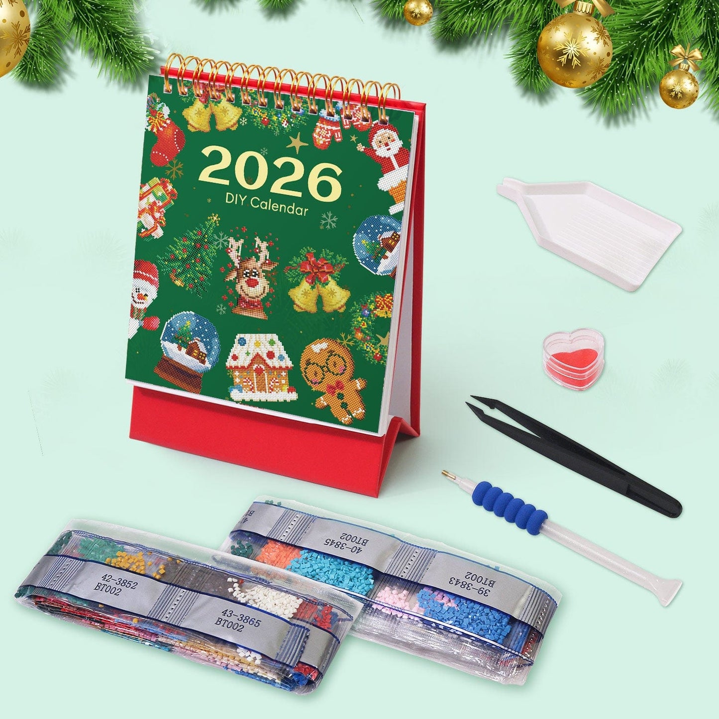 ColourMost™ 2026 Desk Calendar Series – Christmas /Diamond Painting(17cm x 15cm)