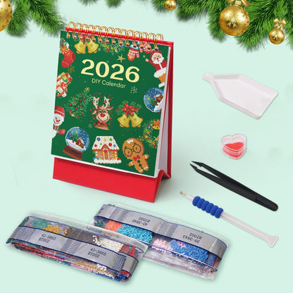 ColourMost™ 2026 Desk Calendar Series – Christmas /Diamond Painting(17cm x 15cm)