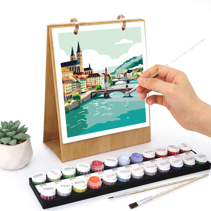 ColourMost™ 2027 Desk Calendar Series –  Wanderlust /Paint by Numbers(18.2cm x 22.5cm)