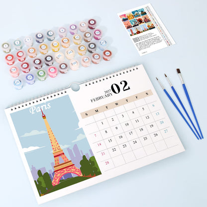 ColourMost™ 2027 Calendar Series – World Scenic Spots / Paint by Numbers(28.3cm x 21cm)
