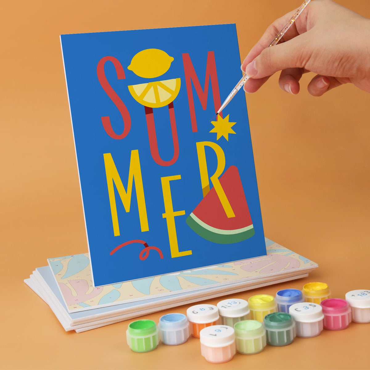 Mini Paint by Numbers Kit - Endless Summer ｜6 Canvas Panels