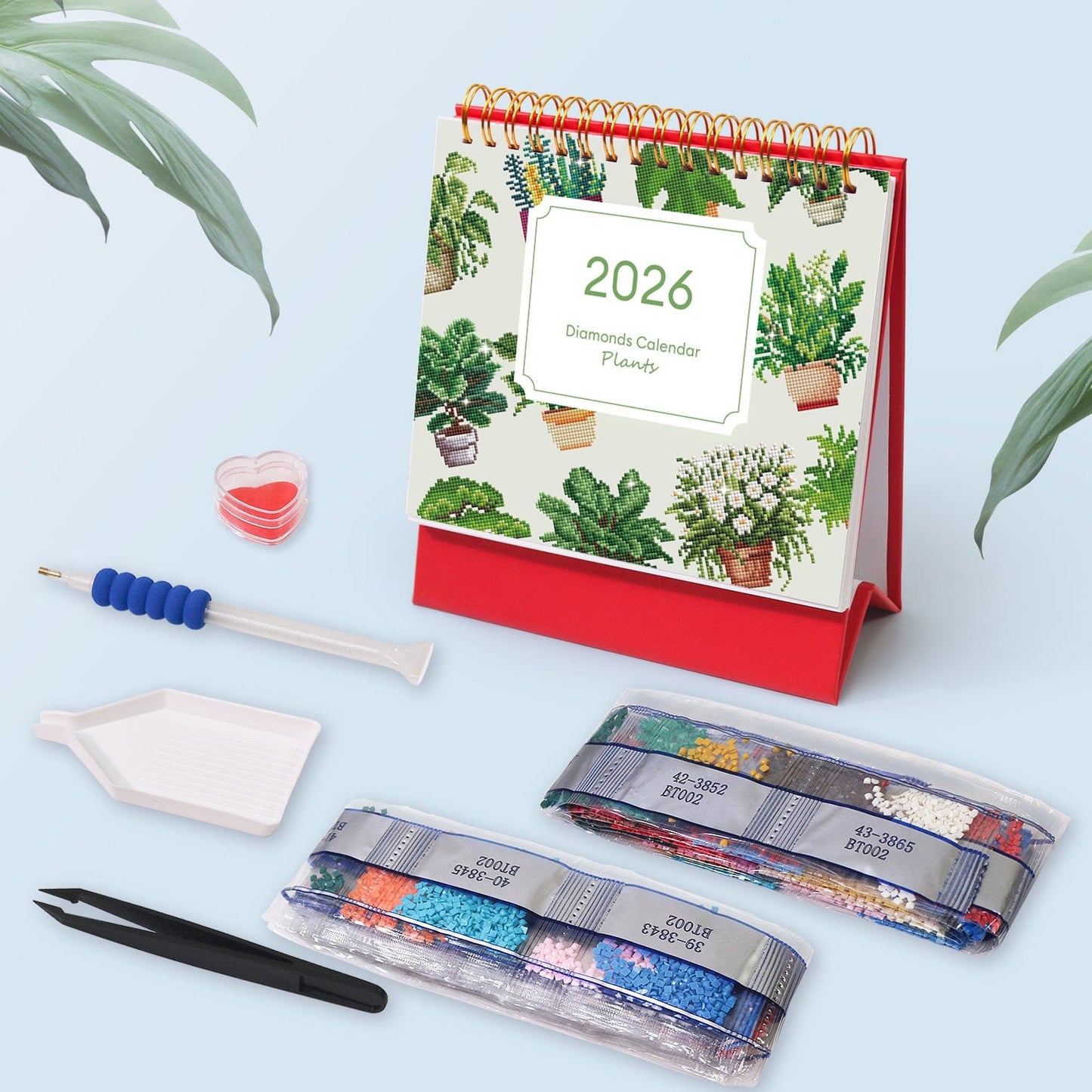 ColourMost™ 2026 Desk Calendar Series – Plants /Diamond Painting(17cm x 15cm)