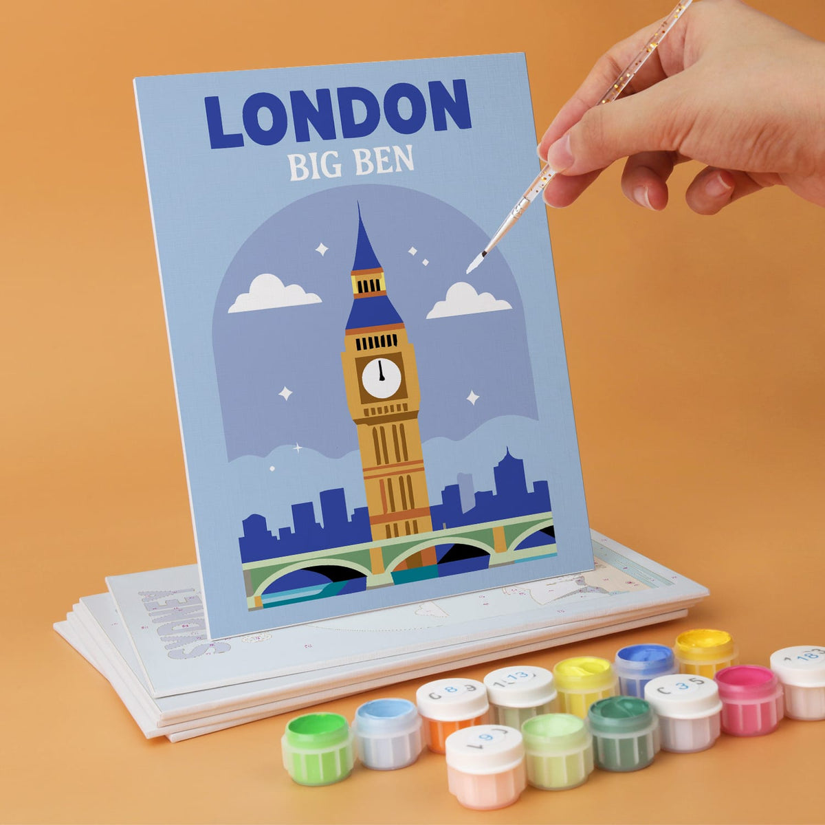 Mini Paint by Numbers Kit - Around the World ｜6 Canvas Panels