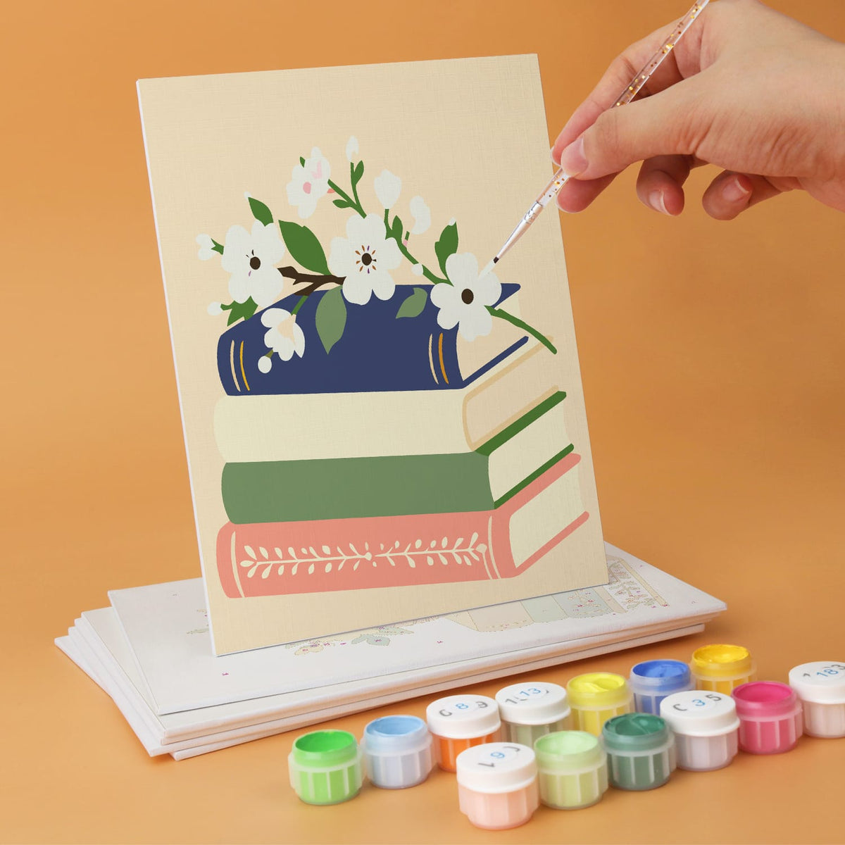 Mini Paint by Numbers Kit - Quiet Blooms ｜6 Canvas Panels