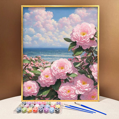 ColourMost™ DIY Painting By Numbers - Seaside Pink Roses (16"x20")