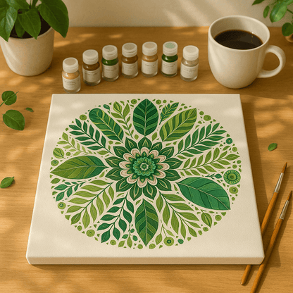 "Serenity Mandalas" Series - Botanical P12#29 | Original Paint by Numbers (40×40cm)