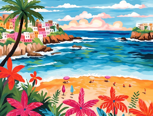 "Mediterranean Beach" by ColourMost™ | Original Paint by Numbers