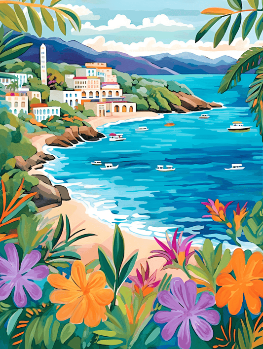 "Beach of Greece" by ColourMost™ | Original Paint by Numbers
