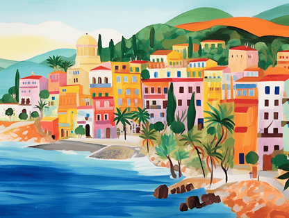 "Mediterranean Seascape" Series by ColourMost™ #02 | Original Paint by Numbers
