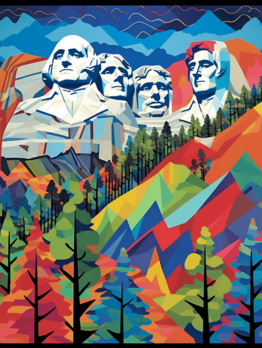"Colorful Mount Rushmore" Series by ColourMost™ #01 | Original Paint by Numbers