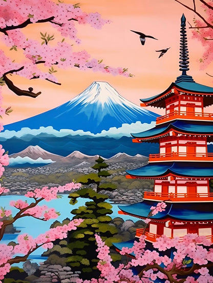 "Mount Fuji" Series by ColourMost™ #01 | Original Paint by Numbers (16"x20" / 40x50cm)