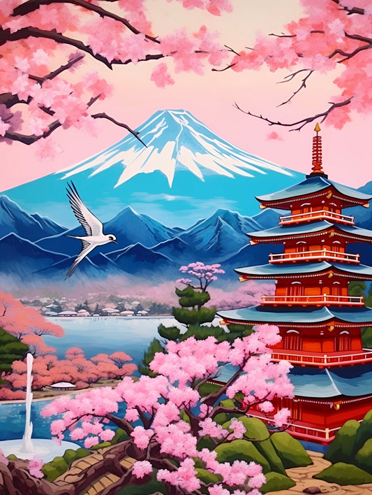 "Mount Fuji" Series by ColourMost™ #02 | Original Paint by Numbers (16"x20" / 40x50cm)