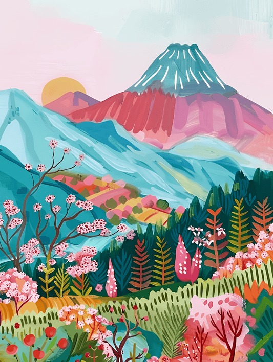 "Colorful Mountain Fuji" Series by ColourMost™ #03 | Original Paint by Numbers (16"x20" / 40x50cm)
