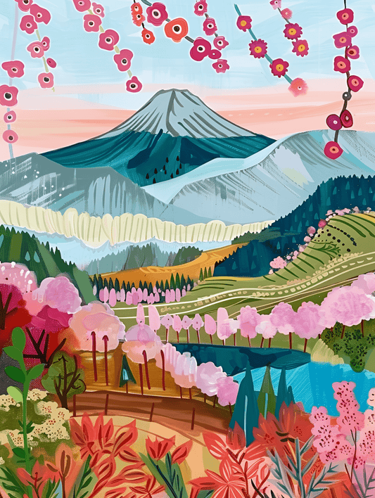 "Colorful Mountain Fuji" Series by ColourMost™ #04 | Original Paint by Numbers (16"x20" / 40x50cm)