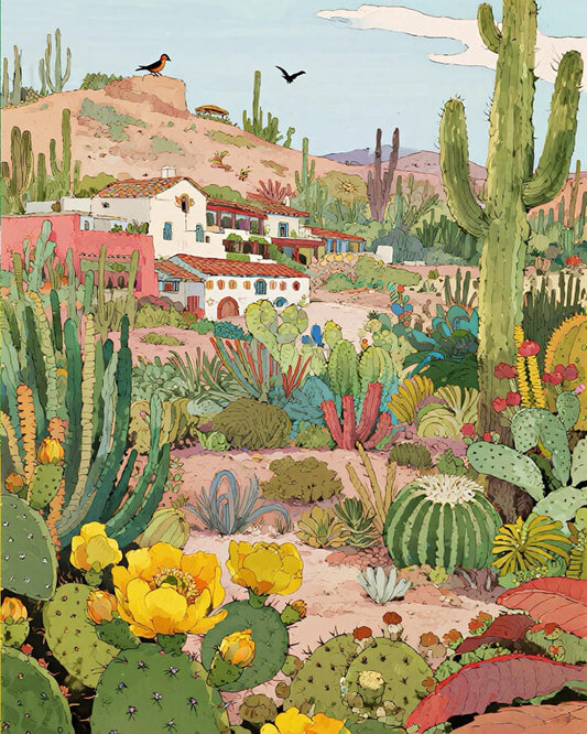 Desert Bloom Series – Paint by Numbers Kits for Adults | DIY Art of Cactus, Sun & Southwest Charm