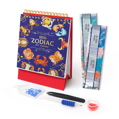 ColourMost™ 2026 Desk Calendar Series – Zodiac Spark /Diamond Painting(19cm x 13.2cm)