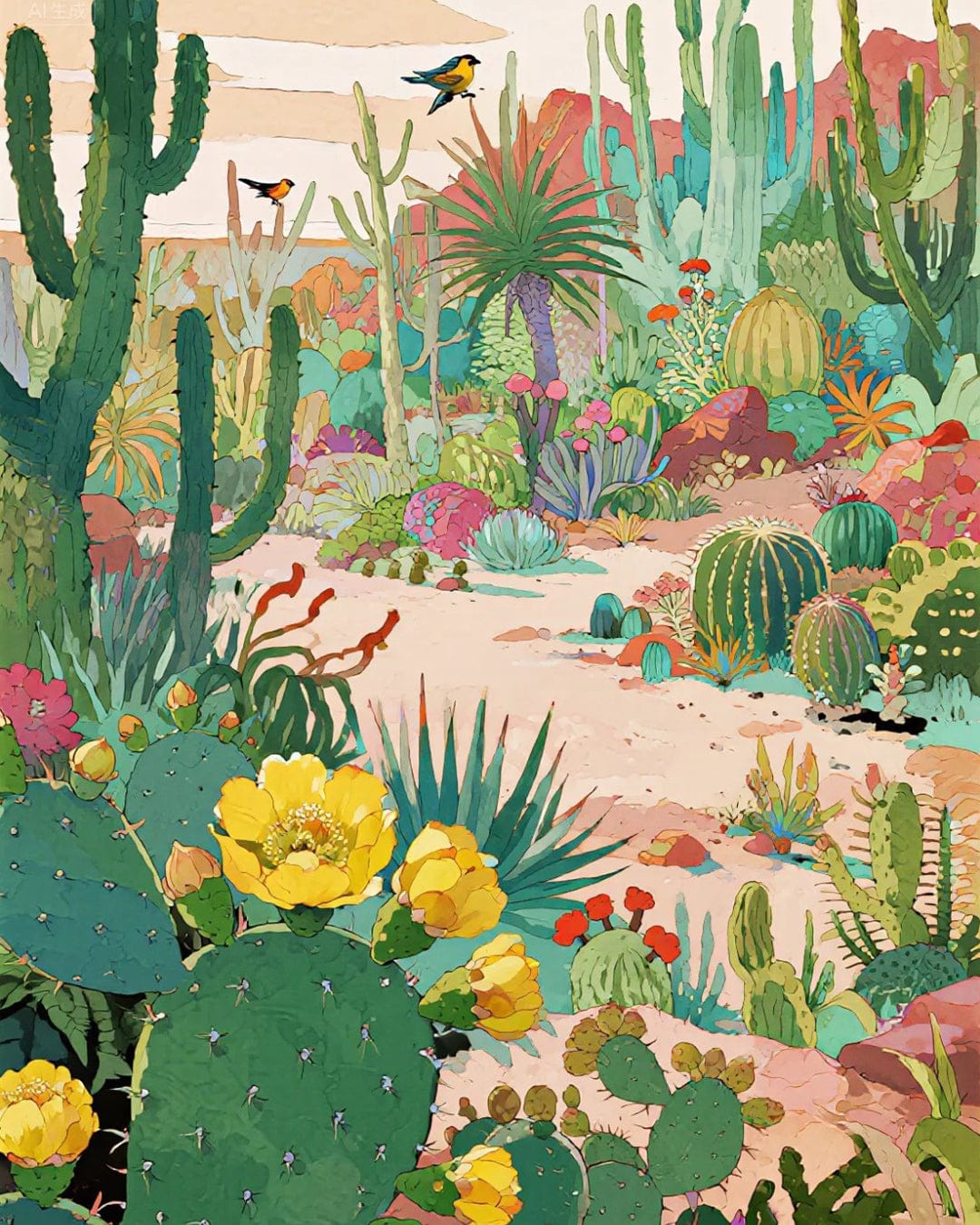 Desert Bloom Series – Paint by Numbers Kits for Adults | DIY Art of Cactus, Sun & Southwest Charm