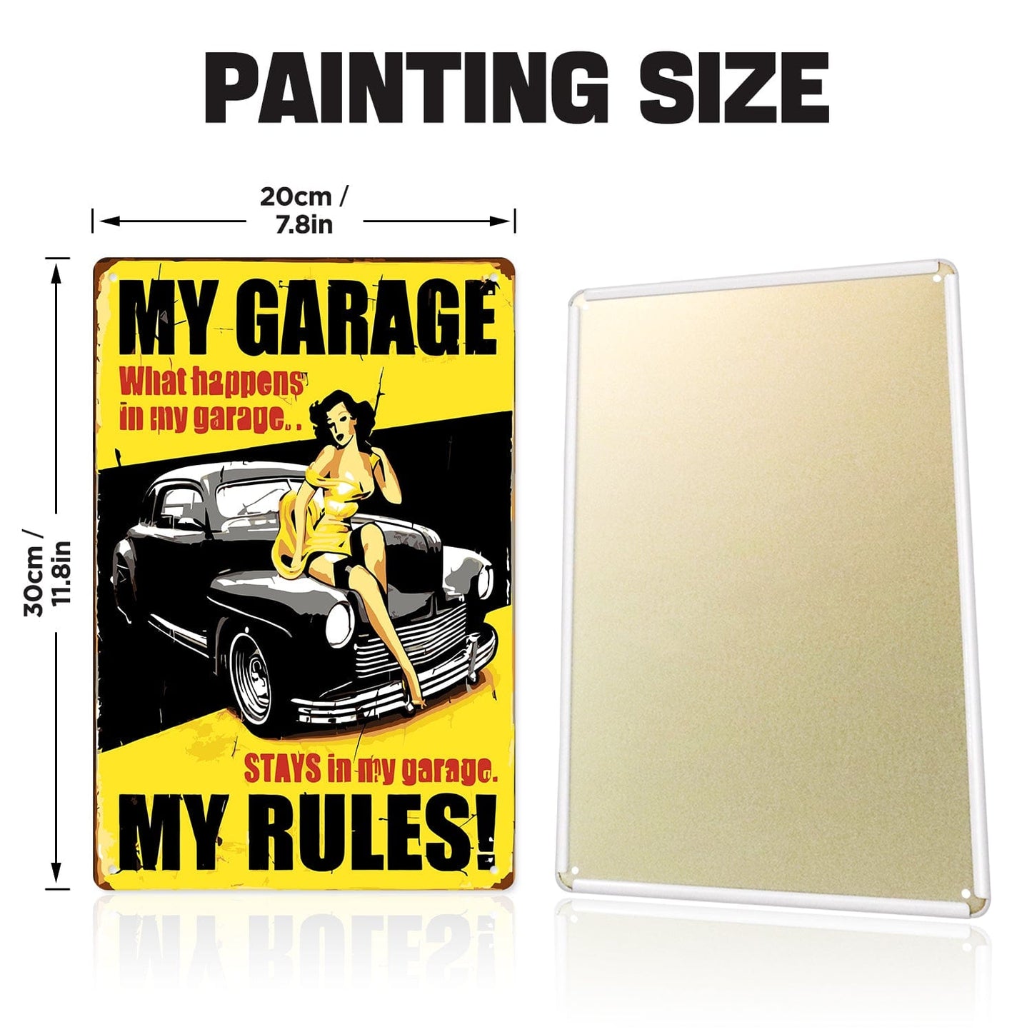 ColourMost™ Metal Bar/Posters Art Paint By Numbers- My Garage, My Rules #16 (20x30cm /7.8"x11.8"）