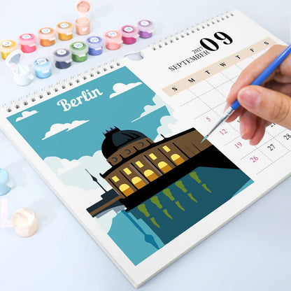 ColourMost™ 2027 Calendar Series – World Scenic Spots / Paint by Numbers(28.3cm x 21cm)