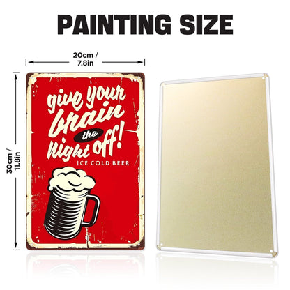 ColourMost™ Metal Bar/Posters Art Paint By Numbers- Brain Break Brew #12 (20x30cm /7.8"x11.8"）