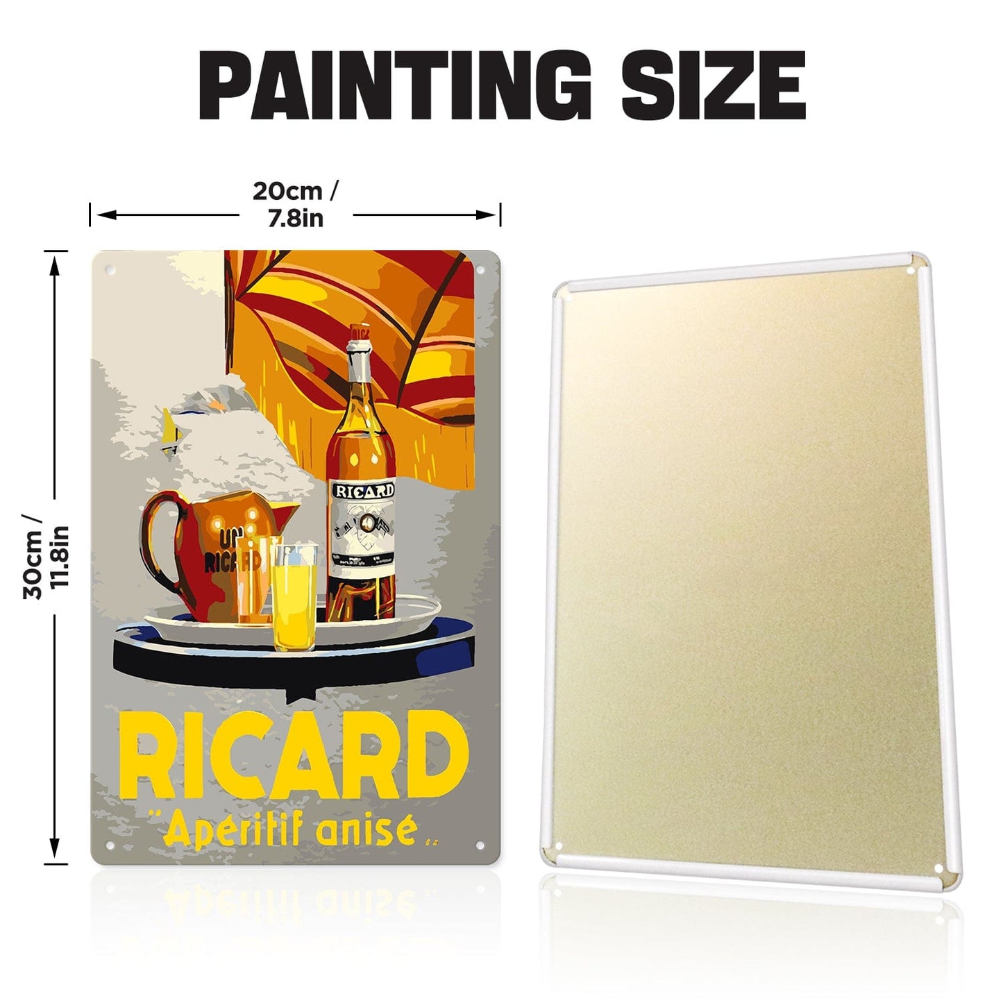 ColourMost™ Metal Bar/Posters Art Paint By Numbers- Ricard Apéritif Anisé #17 (20x30cm /7.8"x11.8"）