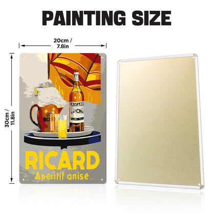 ColourMost™ Metal Bar/Posters Art Paint By Numbers- Ricard Apéritif Anisé #17 (20x30cm /7.8"x11.8"）