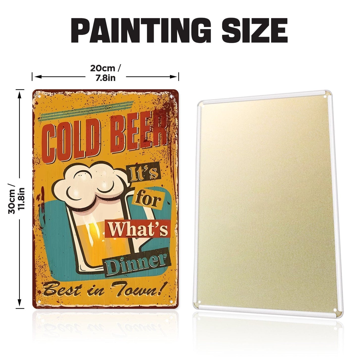 ColourMost™ Metal Bar/Posters Art Paint By Numbers- Cold Beer for Dinner #09 (20x30cm /7.8"x11.8"）