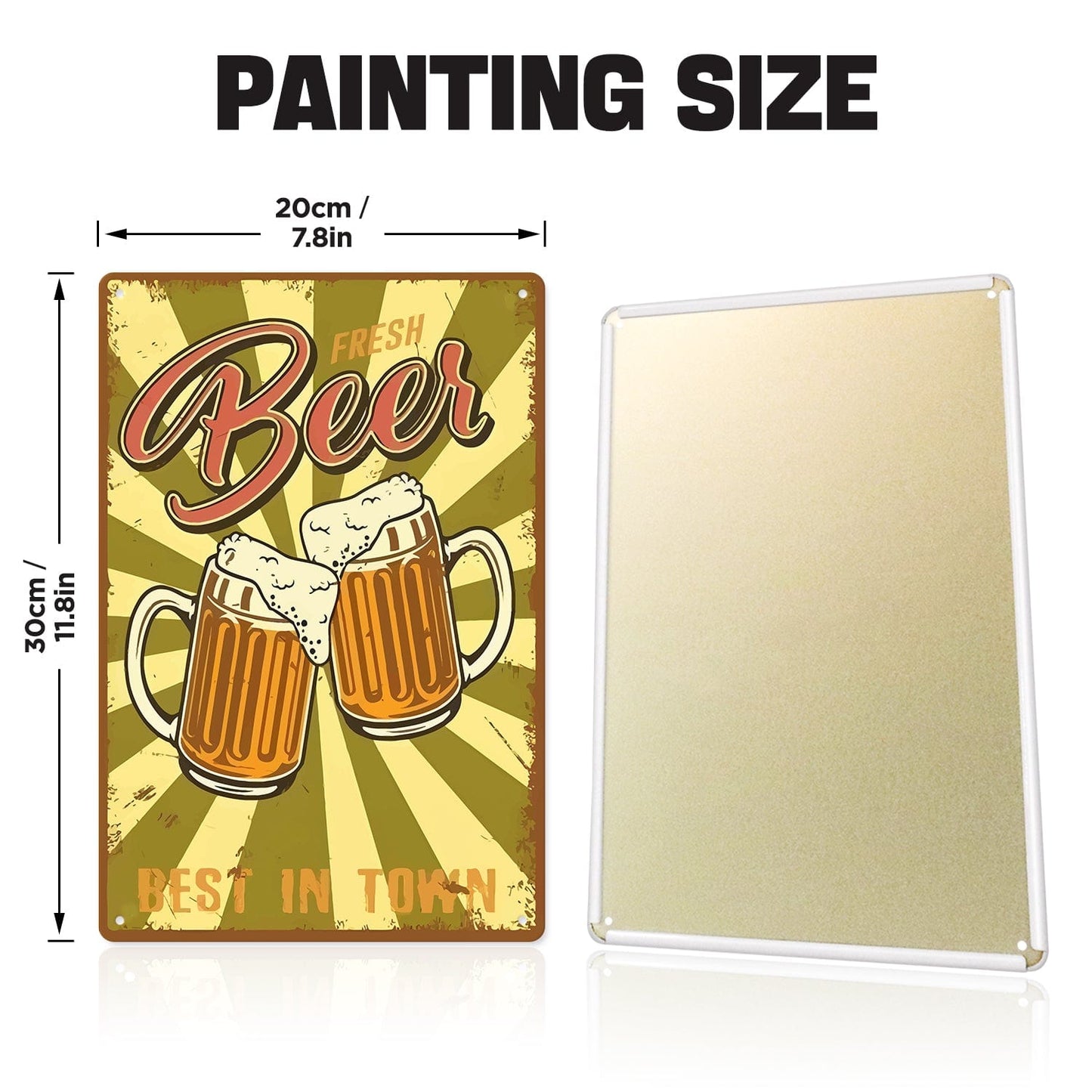 ColourMost™ Metal Bar/Posters Art Paint By Numbers- Cheers to Fresh Beer #10 (20x30cm /7.8"x11.8"）