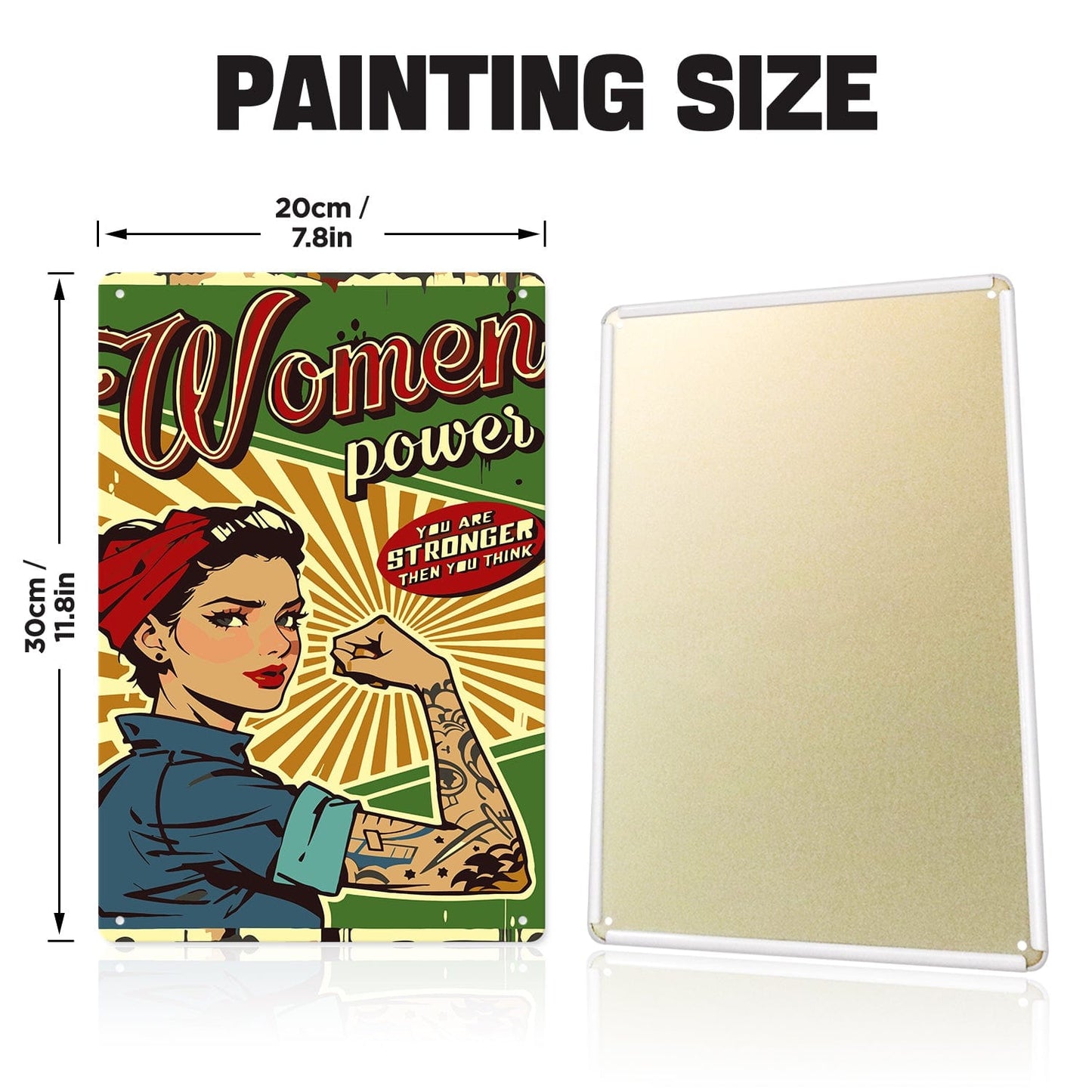 ColourMost™ Metal Bar/Posters Art Paint By Numbers- Women Power #20 (20x30cm /7.8"x11.8"）