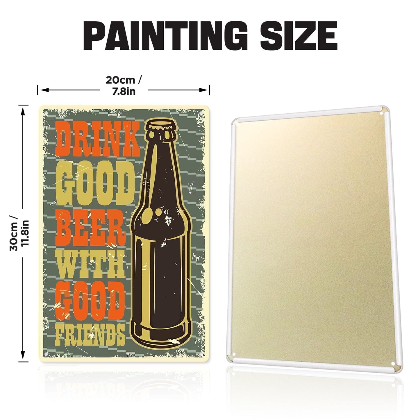 ColourMost™ Metal Bar/Posters Art Paint By Numbers- Good Beer & Great Company #11 (20x30cm /7.8"x11.8"）