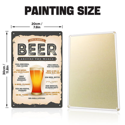 ColourMost™ Metal Bar/Posters Art Paint By Numbers- Beer Please! #01（20x30cm /7.8"x11.8"）