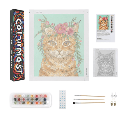 Tuxedo | "Blooming Pets" Original Paint by Numbers (16"x20" / 40x50cm)