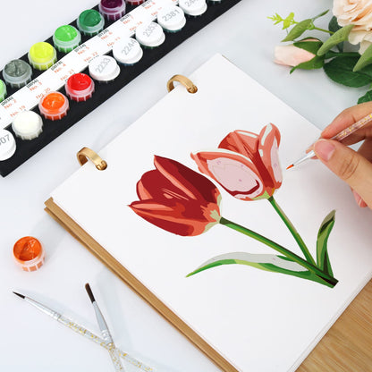 ColourMost™ 2027 Desk Calendar Series –  Flowers /Paint by Numbers(18.2cm x 22.5cm)