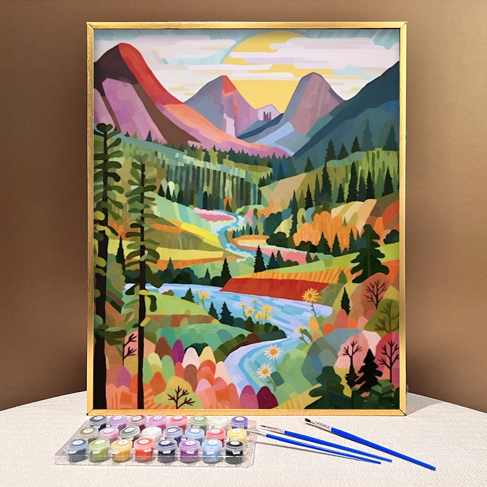 "Colorful Yosemite" Series by ColourMost™ #05 on Cathedral Rocks & Spires - 'Elysian' | Original Paint by Numbers