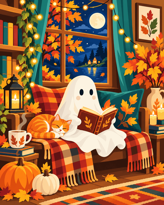 Cozy Little Ghost | Paint by Numbers (16"x20" / 40x50cm)