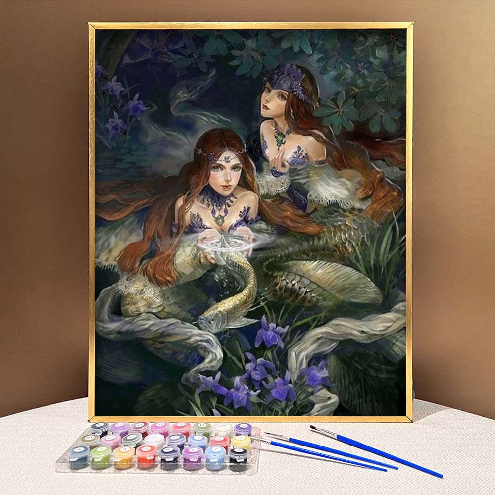 ColourMost™ DIY Painting By Numbers - ‘Two Mermaids' (16"x20")