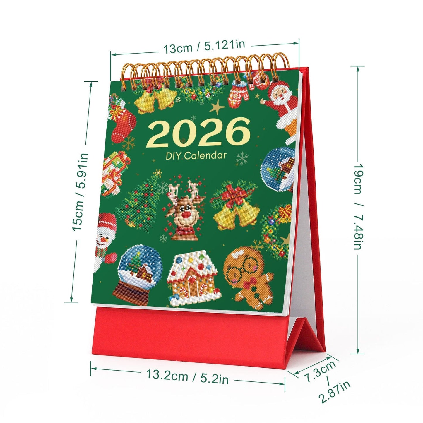 ColourMost™ 2026 Desk Calendar Series – Christmas /Diamond Painting(17cm x 15cm)
